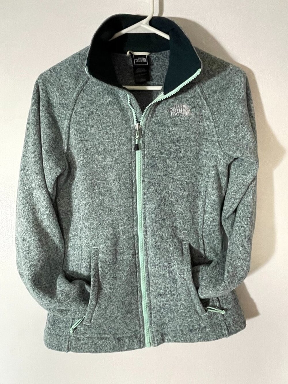 The North Face Women’s Light Aqua Full‑Zip Knit Fleece Jacket – Size XS